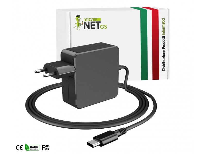 Alimentatore New Net per dispositivi Type-C 45W – 5 V / 3 A – 9 V / 3 A – 12 V / 3 A – 15 V / 3 A – 20 V / 2.25 A