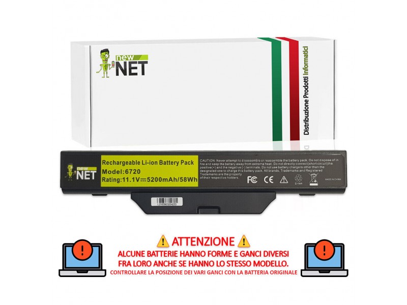 Batteria New Net per HP Compaq – 58Wh 10.8-11.1 V / 5200mAh