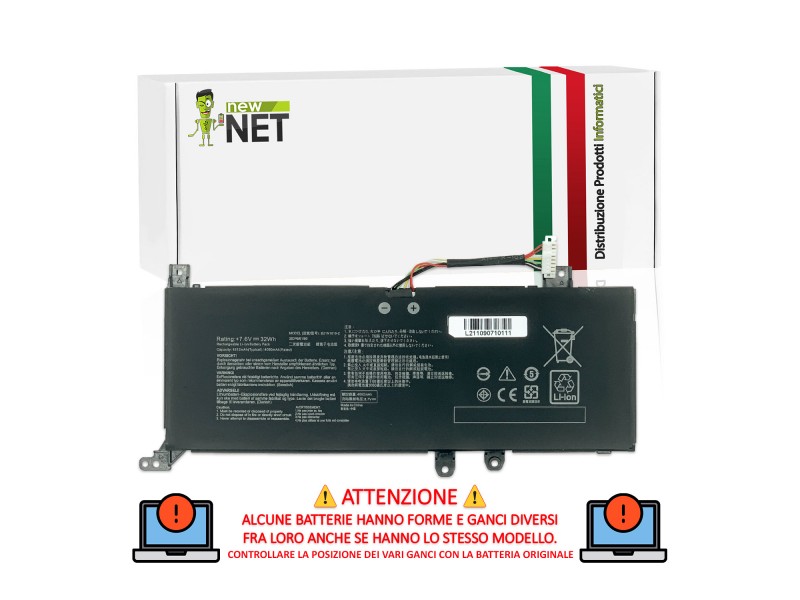 Batteria New Net per Asus B21N1818 – 7.6 V / 4212 mAh