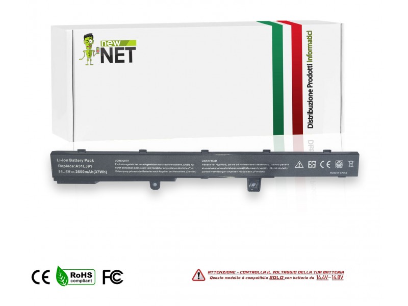Batteria New Net per Asus OB serie 37 Wh– 14.4-14.8 V / 2600 mAh