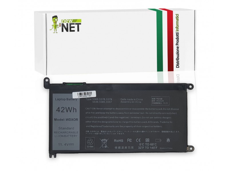 Batteria New Net per Dell Inspiron 14, 15, 17 WDX0R – 11.4 V / 3680 mAh