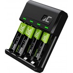 Caricabatterie Green Cell GRSETGC03 con 2 x AAA HR03 800 mAh + 2 x AA HR6 2000 mAh incluse Nero