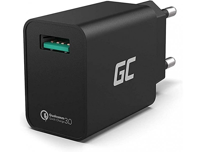 Caricabatterie Green Cell USB CHAR06 18W Quick Charge 3.0 Fast Charging 3.5x Nero