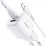 Caricabatterie HOCO N8 2xUSB + Cavo MICRO-USB 2,4A Bianco