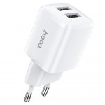 Caricabatterie HOCO N8 2xUSB 2.4A Bianco