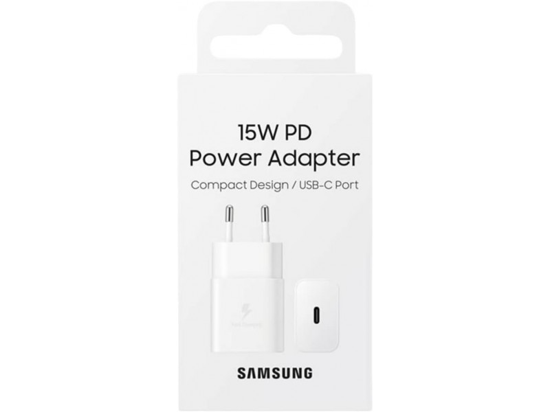 Caricabatterie Samsung EP-T1510 FastCharge USB-C 15W 2A PD 2.0 Bianco