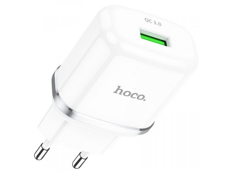 Caricabatterie USB HOCO 3A QC3.0 Fast Charge Special Single Port N3 Bianco