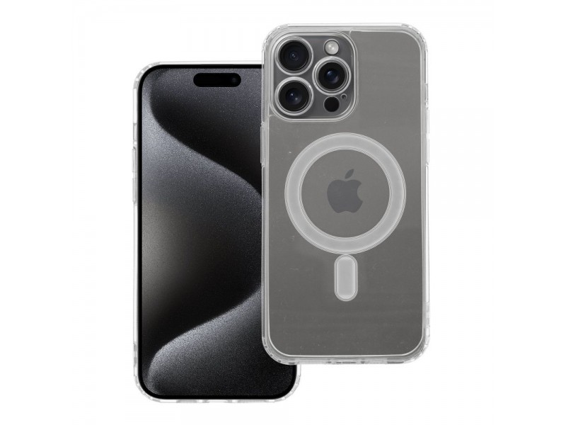 Cover Clear Mag per Iphone 15 Pro con protezione fotocamere compatibile con Mag Safe Trasparente
