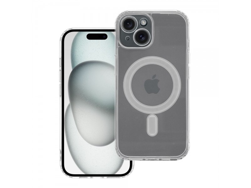 Cover Clear Mag per Iphone 15 con protezione fotocamere compatibile con MagSafe Trasparente