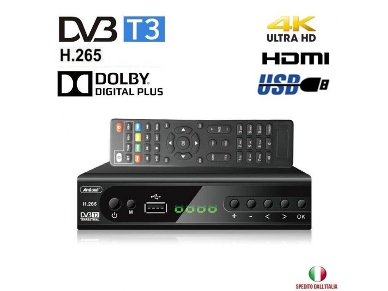 Decoder Digitale Terrestre HD DVB-T3 Nero