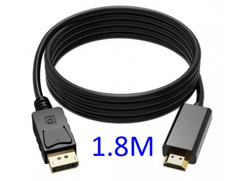 Cavo DisplayPort to HDMI Trustech 1.8 Mt Nero