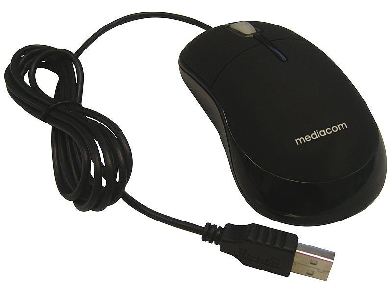 Mouse Wired Mediacom 100/MEB32 Optical USB/PS2 BX32 Nero