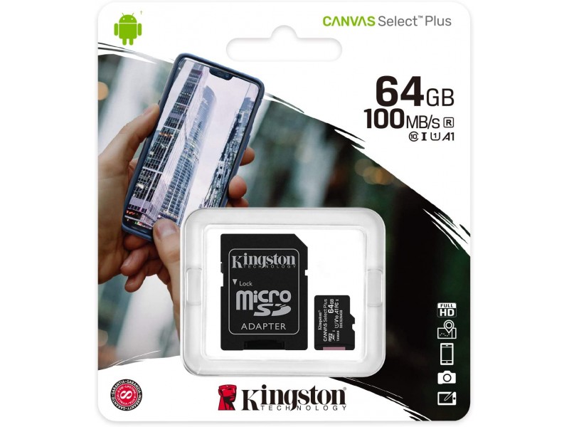 Micro SD 64Gb Kingston Sdcs2/64GB Classe10