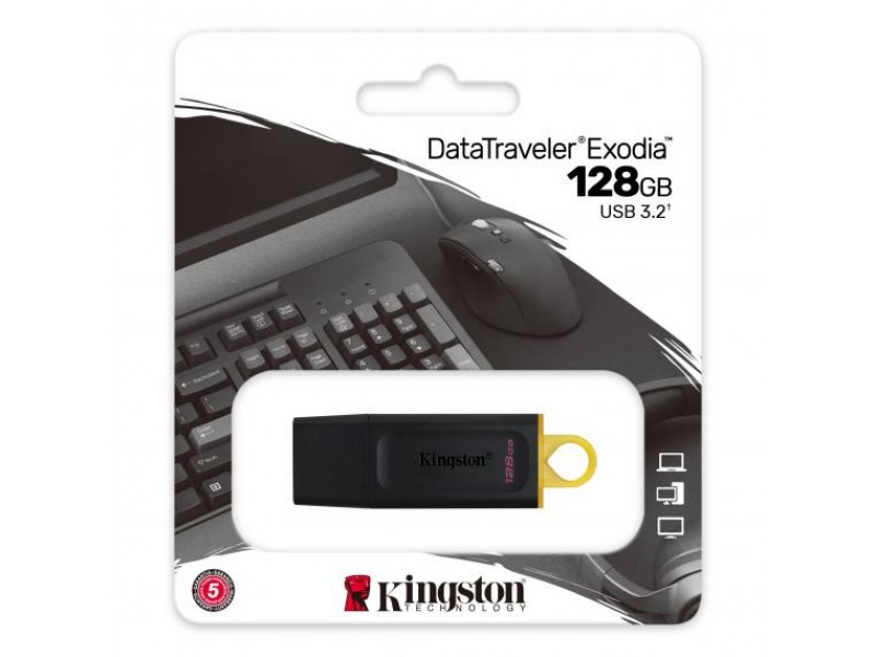Pendrive 128GB Kingston DTX/128GB USB-A 3.2 Nero/Giallo