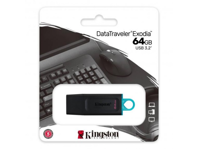 Pendrive 64GB Kingston DTX/64GB USB-A 3.2 Nero