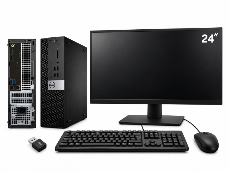 Postazione Completa Dell Optiplex 3040 Intel Core i5-6500 @3.20ghz 256GB SSD 8GB Ram HDMI + Monitor 24" + Tastiera e Mouse + Adattatore USB WIFI (Ricondizionato)
