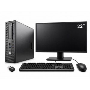Postazione Completa HP EliteDesk 700 G1 SFF Intel Core i5-4590 @3.30Ghz 256GB SSD 8GB RAM RS232 + Monitor 22