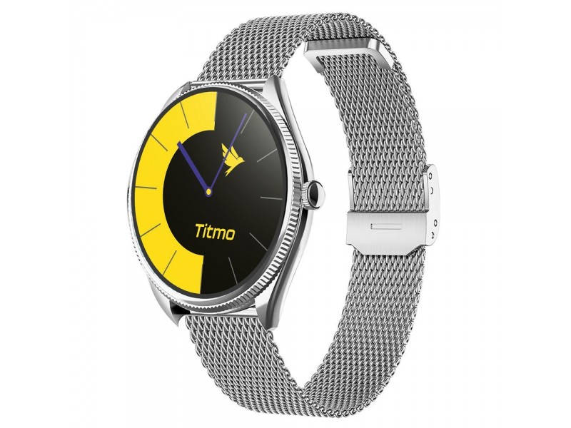 Smartwatch TITMO O-170 con funzione chiamata Cinturino a maglia in acciaio inossidabile Silver Smartwatch TITMO O-170 con funzione chiamata Cinturino a maglia in acciaio inossidabile Silver