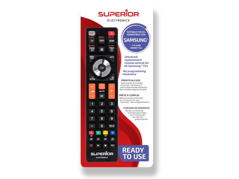 Telecomando Universale SUPERIOR per TV/Smart SAMSUNG SUPTRB008 Nero