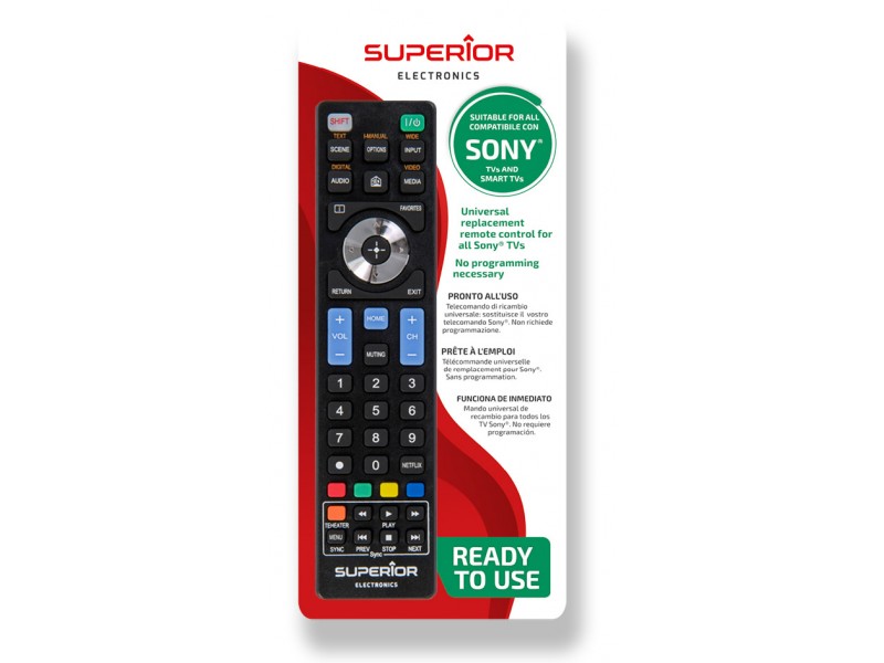 Telecomando Universale SUPERIOR per TV/Smart SONY SUPTRB009 Nero